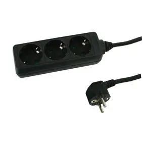 Extension 5m, 3 sockets, black